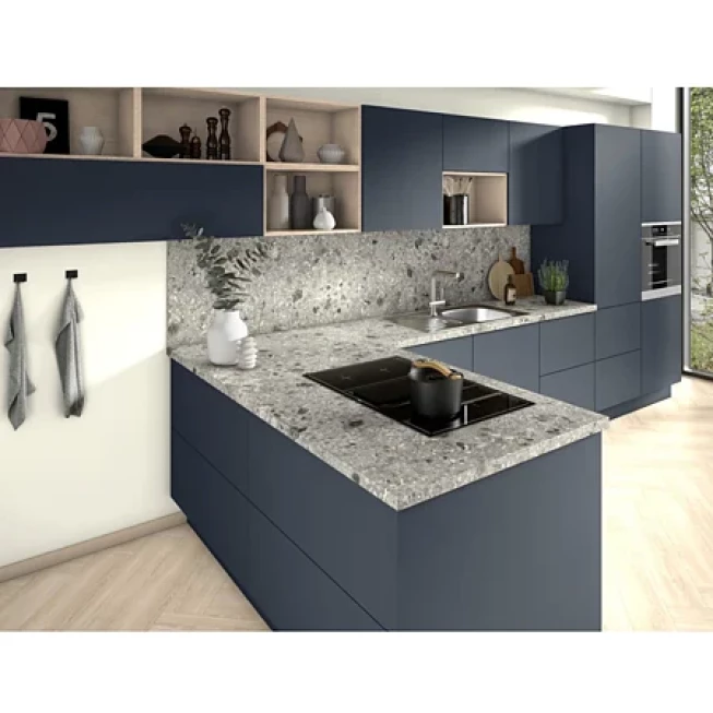 Blat bucatarie Egger, F021 ST75 Terazzo Triestino Gri, 4100 x 600 x 38 mm