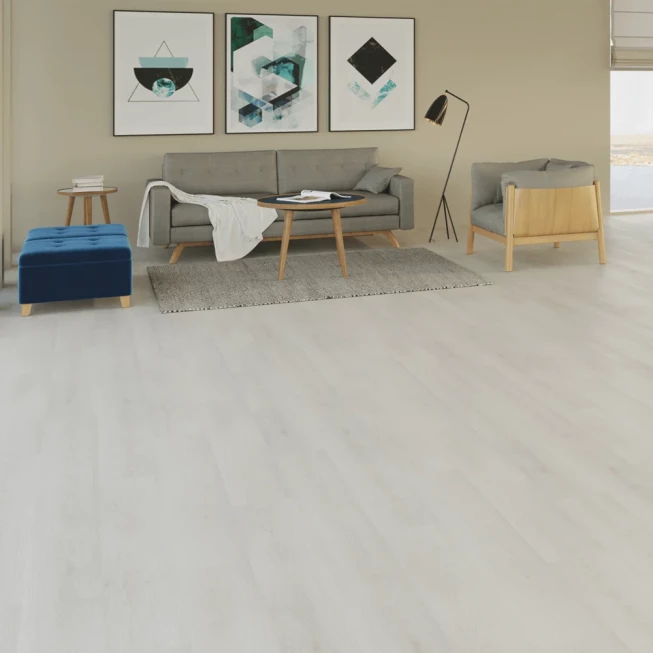 Parchet laminat 8 mm Yildiz Terraclick Roma T-633, nuanta deschisa, stejar alb, clasa de trafic 31, angle-angle, 1203.5 x 191.7 mm